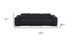 Three Piece Black Genuine Leather Six Person Seating Set