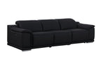Three Piece Black Genuine Leather Six Person Seating Set