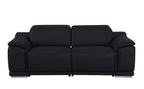 Three Piece Black Genuine Leather Six Person Seating Set