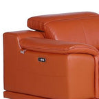 Three Piece Camel Genuine Leather Six Person Seating Set