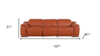 Three Piece Camel Genuine Leather Six Person Seating Set