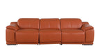 Three Piece Camel Genuine Leather Six Person Seating Set