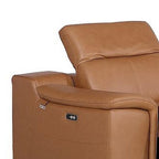 Three Piece Chestnut Genuine Leather Six Person Seating Set