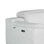 Three Piece White Genuine Leather Six Person Seating Set
