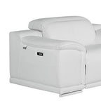 Three Piece White Genuine Leather Six Person Seating Set
