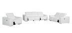 Three Piece White Genuine Leather Six Person Seating Set