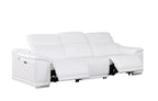 Three Piece White Genuine Leather Six Person Seating Set