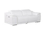 Three Piece White Genuine Leather Six Person Seating Set