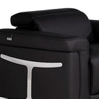 Three Piece Black Italian Leather Six Person Seating Set