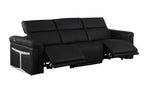 Three Piece Black Italian Leather Six Person Seating Set