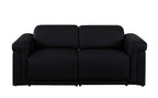Three Piece Black Italian Leather Six Person Seating Set