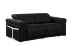 Three Piece Black Italian Leather Six Person Seating Set