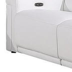 Three Piece White Italian Leather Six Person Seating Set