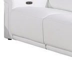 Three Piece White Italian Leather Six Person Seating Set