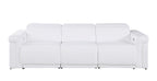 Three Piece White Italian Leather Six Person Seating Set