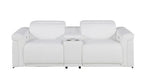 Three Piece White Italian Leather Six Person Seating Set