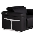 Three Piece Black Italian Leather Six Person Seating Set