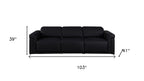 Three Piece Black Italian Leather Six Person Seating Set
