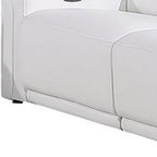 Three Piece White Italian Leather Six Person Seating Set