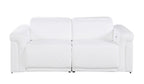 Three Piece White Italian Leather Six Person Seating Set