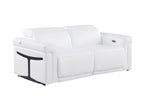 Three Piece White Italian Leather Six Person Seating Set
