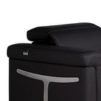 Three Piece Black Italian Leather Six Person Seating Set