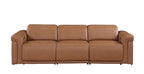 Three Piece Chestnut Italian Leather Six Person Seating Set