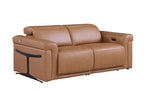 Three Piece Chestnut Italian Leather Six Person Seating Set