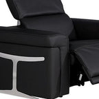Three Piece Black Italian Leather Six Person Seating Set