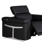 Three Piece Black Italian Leather Six Person Seating Set