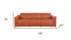 Three Piece Camel Italian Leather Six Person Seating Set