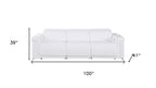 Three Piece White Italian Leather Six Person Seating Set