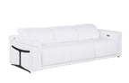 Three Piece White Italian Leather Six Person Seating Set