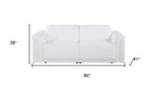 Three Piece White Italian Leather Six Person Seating Set
