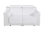 Three Piece White Italian Leather Six Person Seating Set
