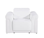 Three Piece White Italian Leather Six Person Seating Set