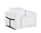 Three Piece White Italian Leather Six Person Seating Set