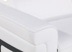Three Piece White Italian Leather Six Person Seating Set