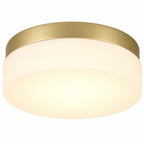 11" Black Metal And Glass Flush Mount Ceiling Light