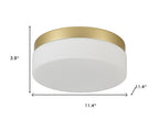 11" Black Metal And Glass Flush Mount Ceiling Light