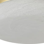 11" Black Metal And Frosted Glass Flush Mount Ceiling Light