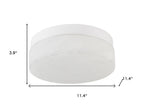11" Black Metal And Frosted Glass Flush Mount Ceiling Light