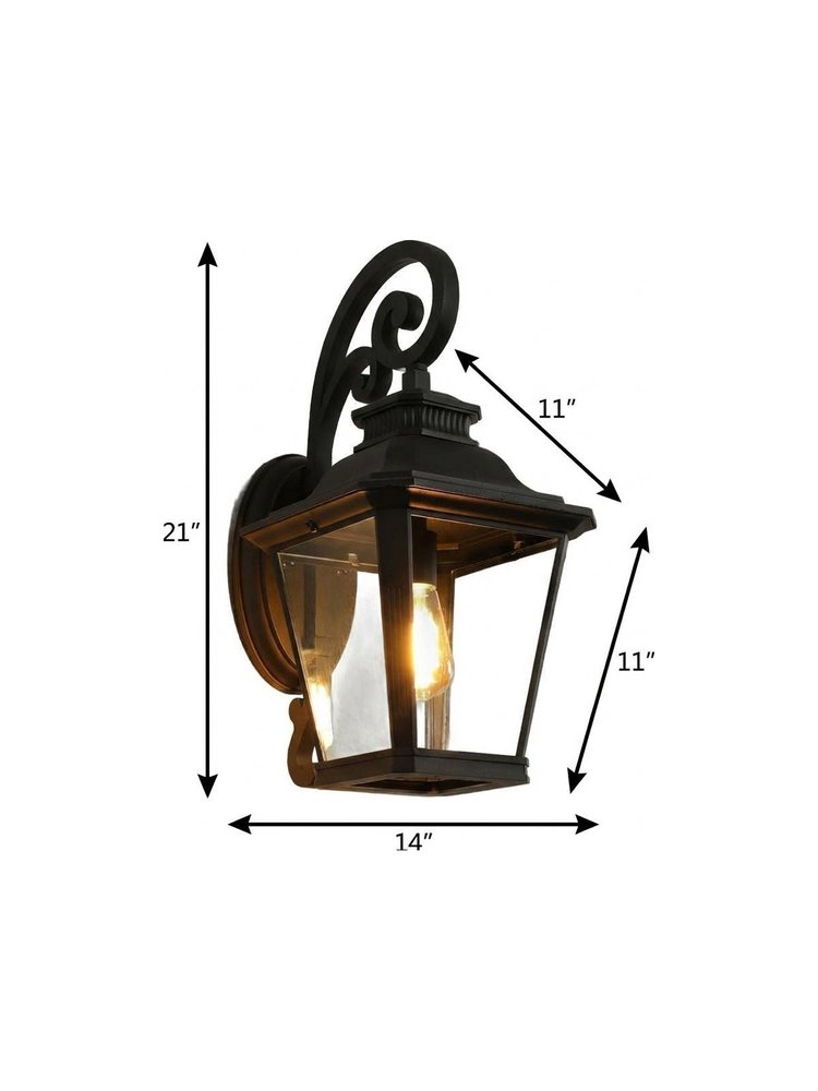 Black Transparent Outdoor Hanging Light With Clear Shades