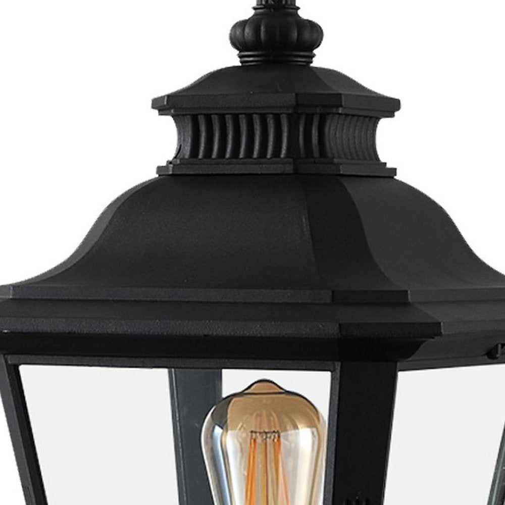 Black Transparent Outdoor Hanging Light With Clear Shades