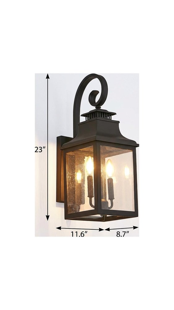 Black Transparent Outdoor Hanging Light With Clear Shades