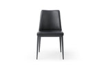 Black Faux Leather And Metal Dining Parsons Chair