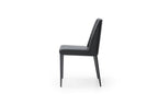Black Faux Leather And Metal Dining Parsons Chair