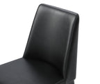 Black Faux Leather And Metal Dining Parsons Chair
