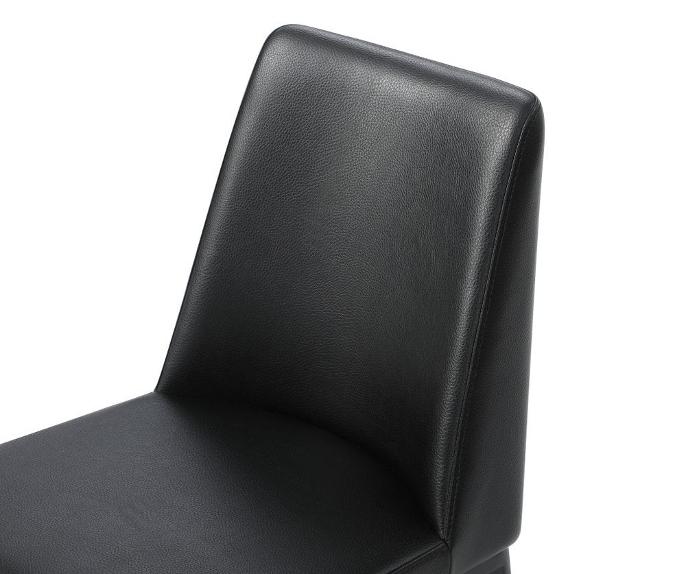 Black Faux Leather And Metal Dining Parsons Chair