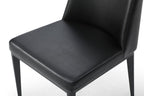 Black Faux Leather And Metal Dining Parsons Chair